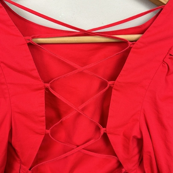 Urban Outfitters Red Strappy-Back Puff Sleeve
Blouse Sz S - Picture 12 of 15